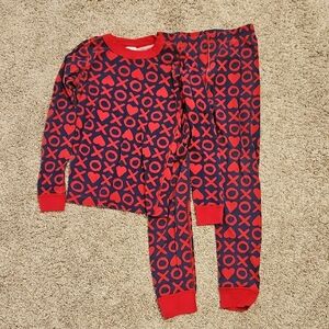 Hanna Andersson Size 10 Red and Navy Kids Pajama Set